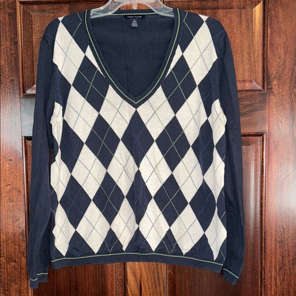 Tommy Hilfiger Argyle V-Neck women’s Sweater